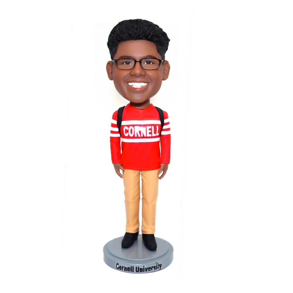 

University Custom Bobblehead, College Student Figurine with Glasses, Handmade Statue Based on Your Photo
