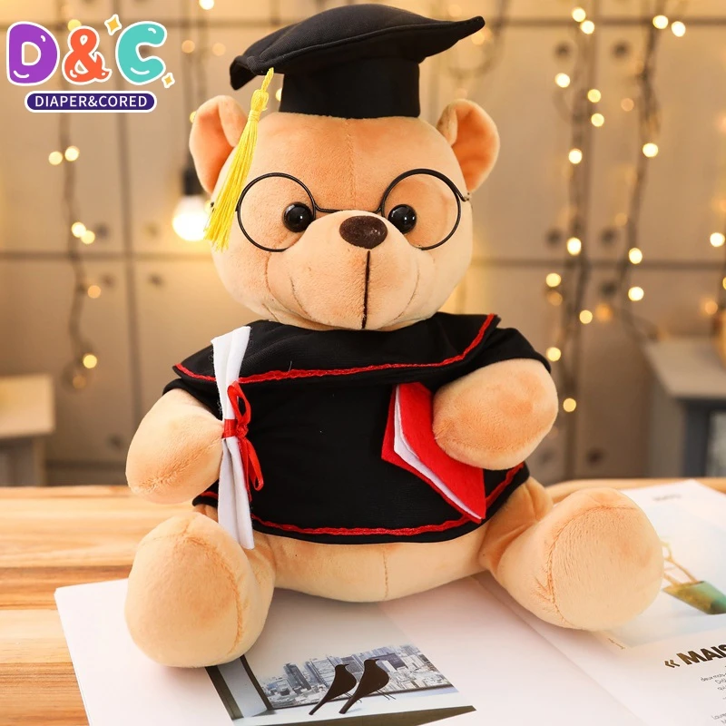 Graduation Bear Dolls Kids Adults Birthday Gifts Student Doctor Bear Toys Graduate Boys Girls Cute Stuffed Animal Pendant