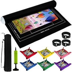 13Pcs Puzzle Mat Keeps Neat and Orderly with Non-slip Bottom Puzzle Auxiliary Line Felt Protector for Storing 2000 Puzzle Pieces