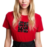 2025 nuevas camisetas de mujer de manga corta con cuello redondo, camisetas informales de algodón con diseño de lentejuelas y temperamento para mujer, camisetas de verano para mujer