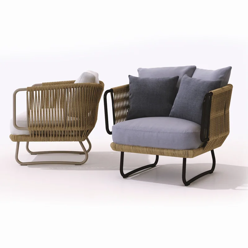 

Outdoor sofa courtyard furniture rattan small coffee table combination simple balcony garden