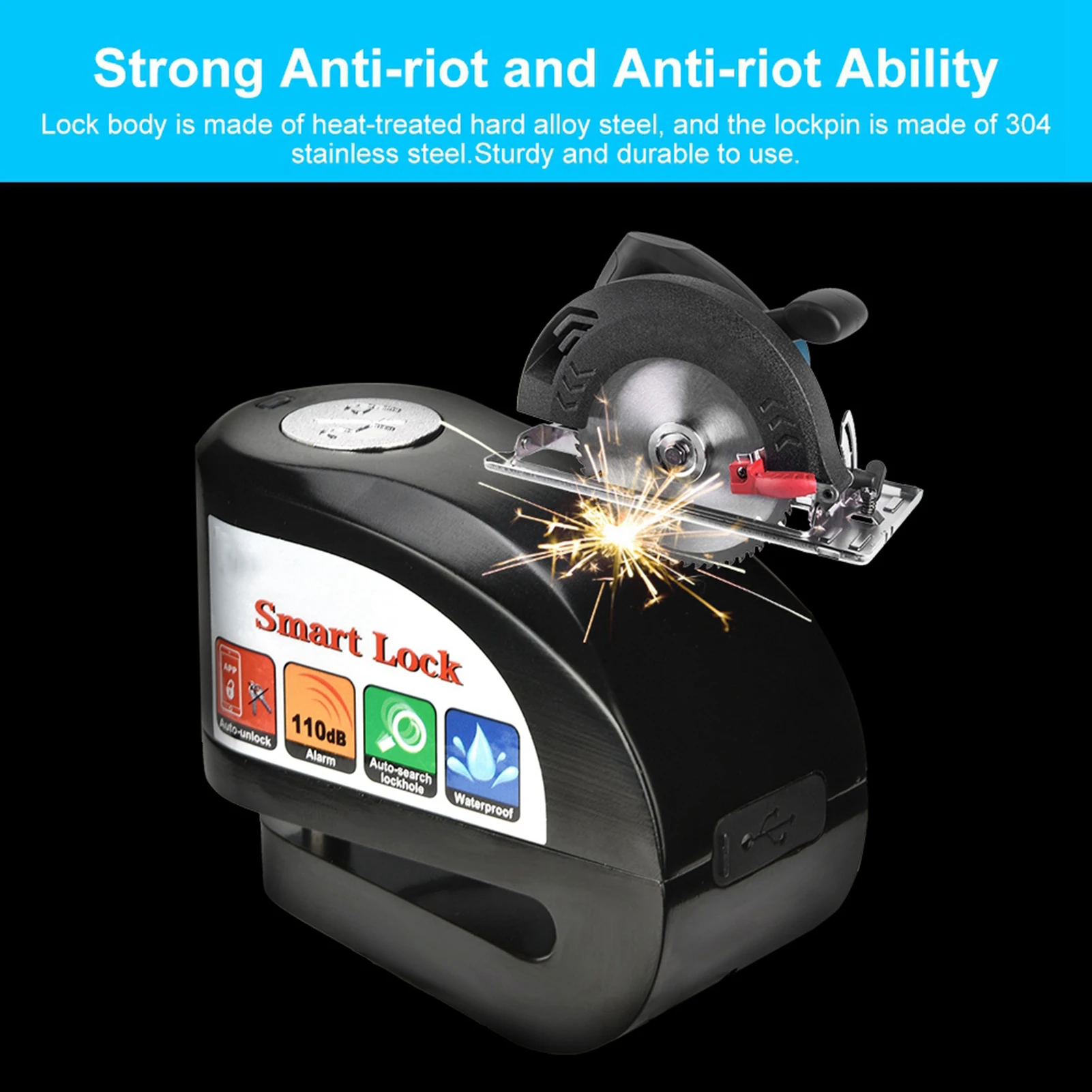 Bluetooth Lock Remote Control Lock Y801 Smart Bluetooth Motorcycle  Lock APP Keyless Auto theft Lock Smart Bluetooth Lock