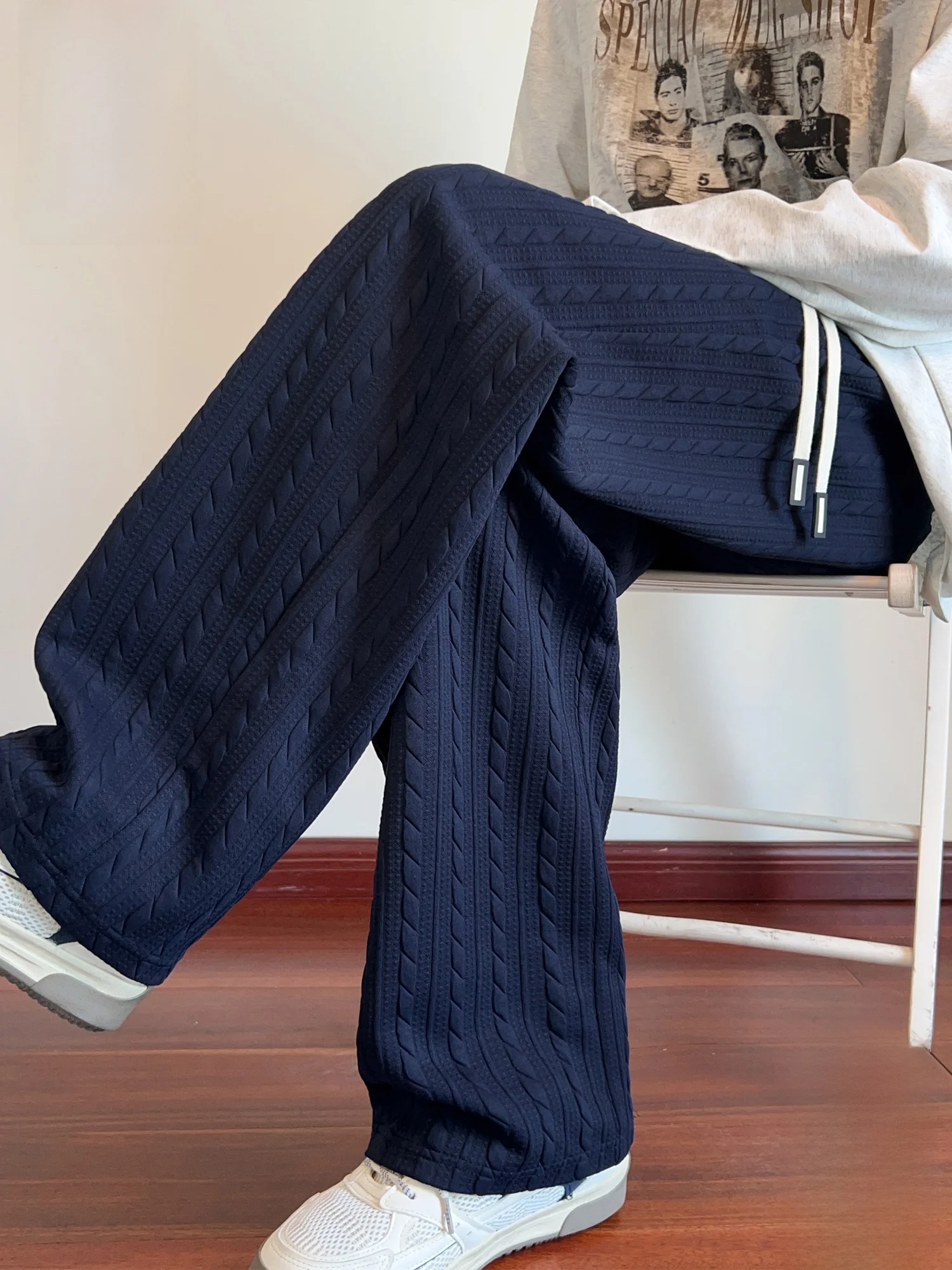 

Мужские повседневные брюки Paul Frank American Sle Heavyweight с узором «пшеничный колос», весенние, свободные, прямого кроя, с эффектом драпировки