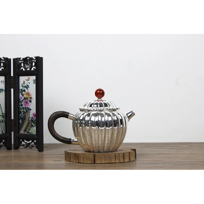 

999 sterling silver handmade tea set Japanese retro teapot kettle teacup home office tea ceremony Kungfu tea set 200ml