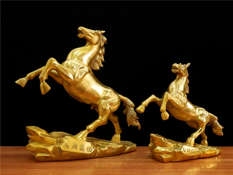 large # HOME SHOP office efficacious Mascot Prosperous wealth Bring good luck money gold copper Success horse FENG SHUI statue