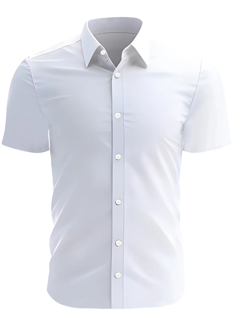 

2026 men's spinning business casual shirt simple formal summer slim fit version short sleeved clothing men's clothing