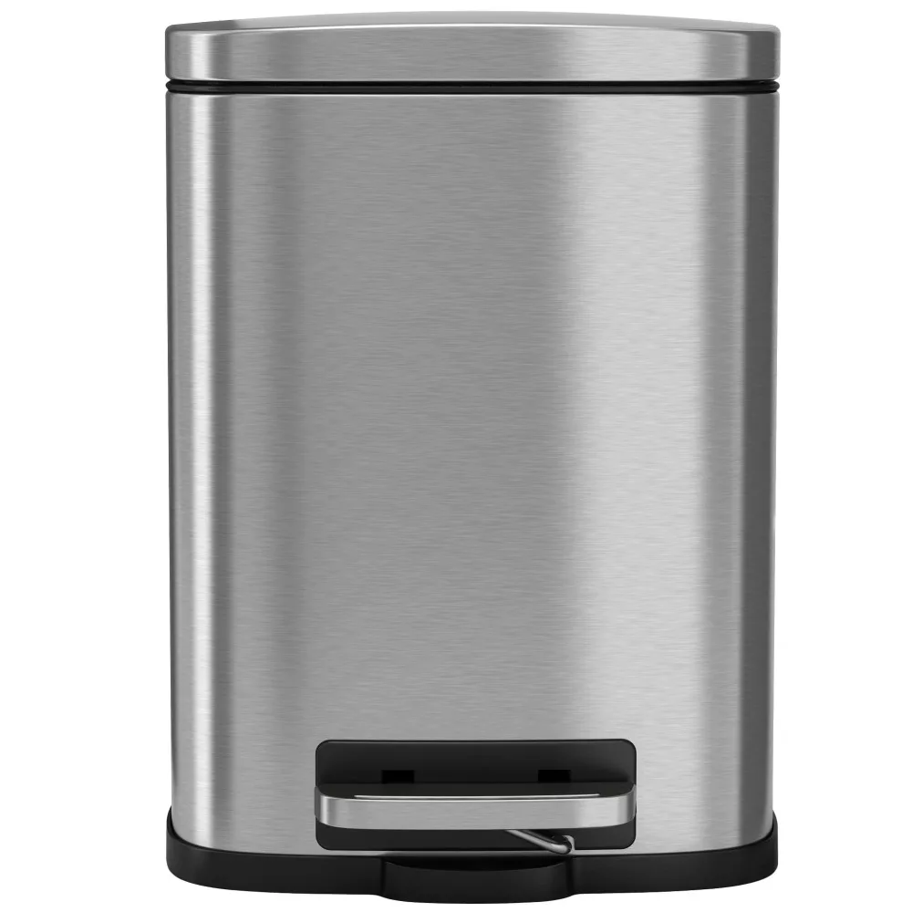 

5 Liter Stainless Steel Pedal Trash Can With Inner Bucket Free Shipping Home Supplies Dustbin Garbage Cans Bathroom Bin Kitchen