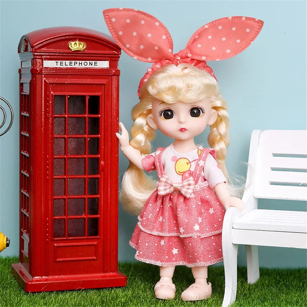 16cm 1/12 Princess Doll BJD Doll with Clothes Shoes Movable 13 Joints Cute Sweet Face Girl Gift Child DIY Dress Up Toys for Kids