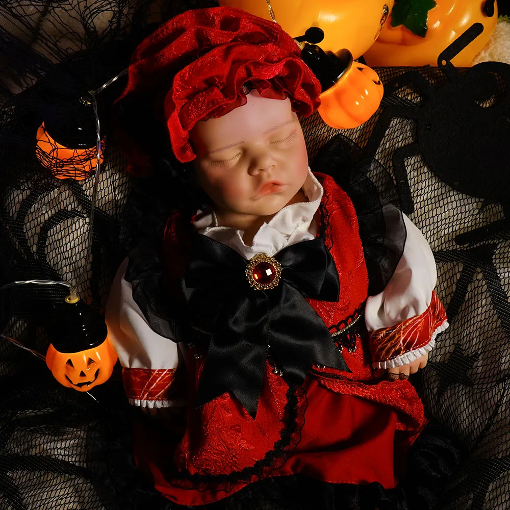 18.11 INCH grote herboren full body siliconen pop schattige glimlach pasgeboren babymeisje