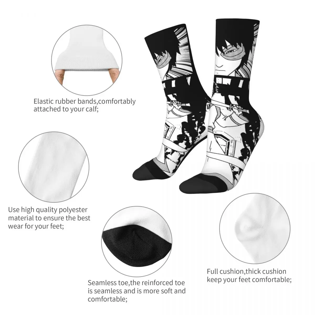 Retro Avatar The Last Airbender Zuko Manga Basketball Socks Polyester Middle Tube Socks for Unisex Breathable