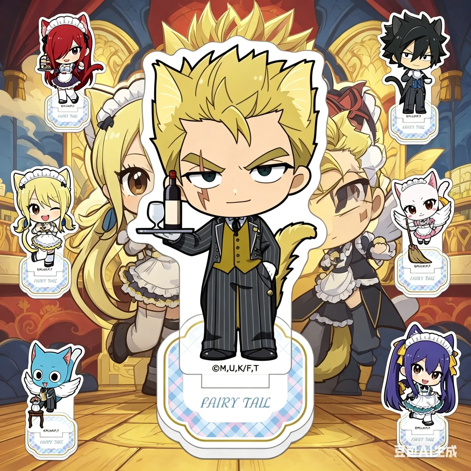 Figura de Acrílico de Anime Fairy Tail, Natsu, Lucy, Erza, Modelo Decorativo para Escritorio, Colección, Regalo, Llaveros, 10CM