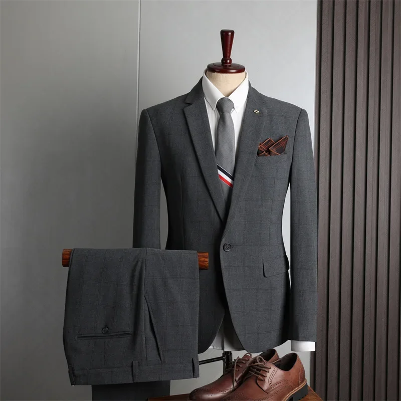 (71) Customized New Groom Business Slim Suit for Men To Accompany The Wedding Formal Wear