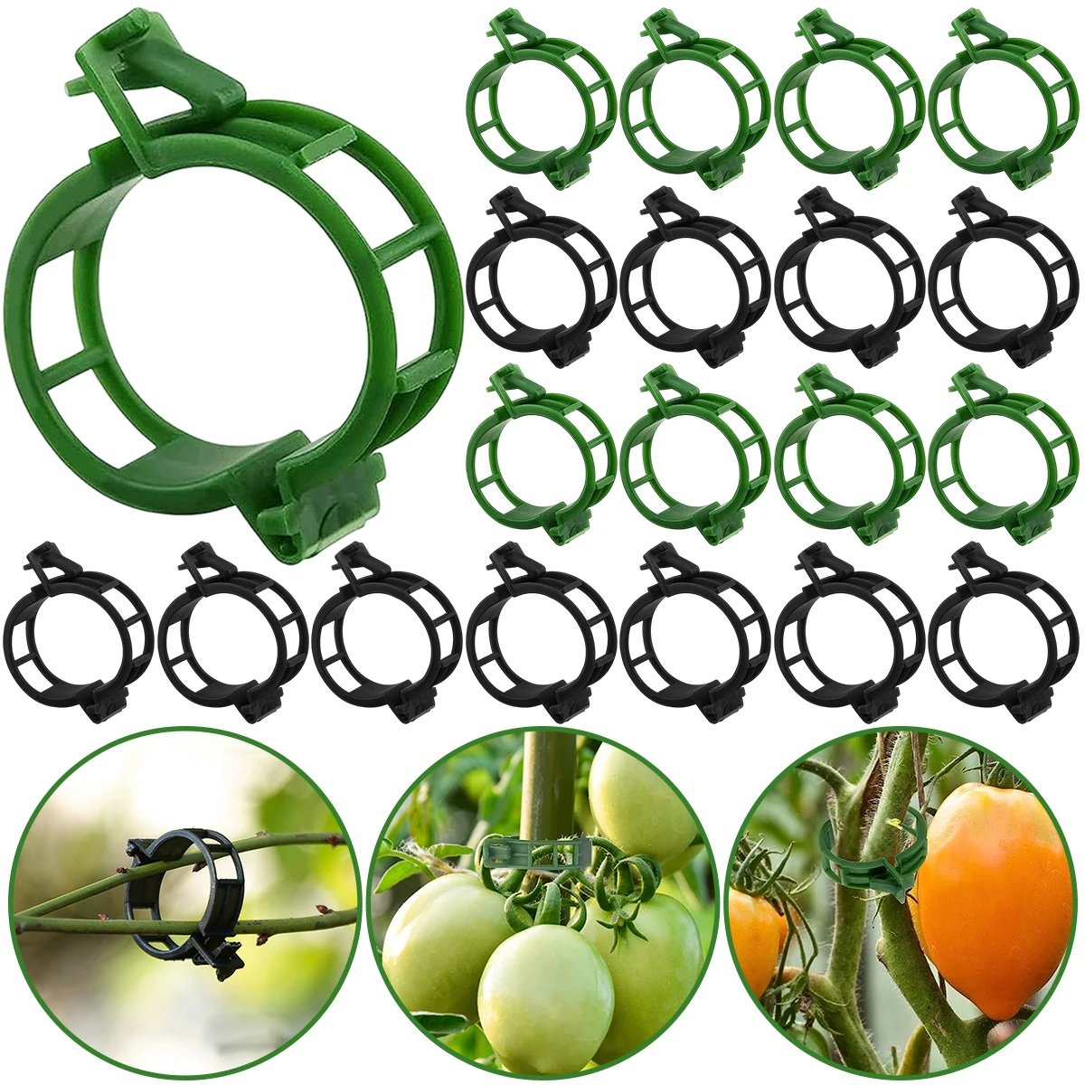 50/100/200Pcs Plant Support Clips Plastic Climbing Plants Fixing Clips for Grape Vine Vegetables Tomato Home Garden Supplies