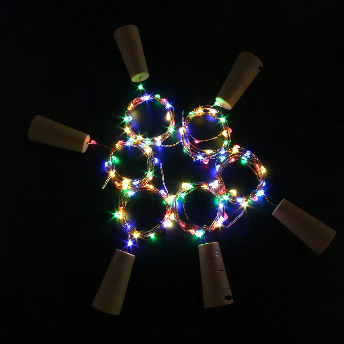 

Набор из 6 декоративных светодиодных гирлянд с медной проволокой для пробок от бутылок, свадебные светильники