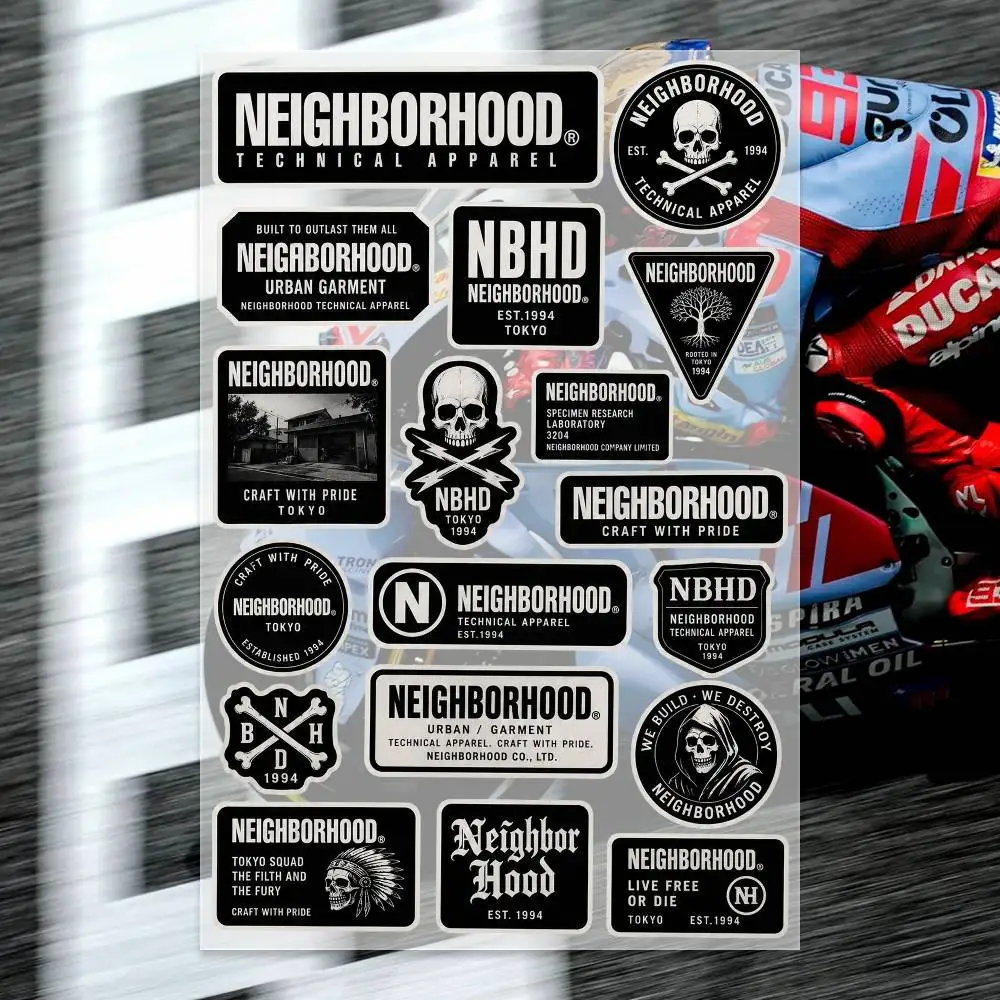 N-EIGHBORH-OOD Japanese Motorcycle Sticker Suitable for Motorcycle Body Reflective Car Sticker Helmet Decal