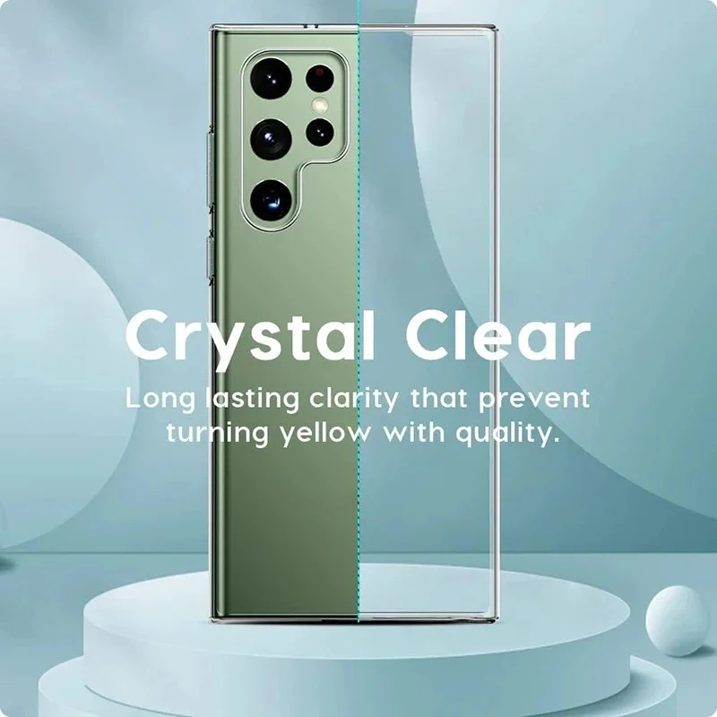 Crystal Silicone Clear Case For Samsung Galaxy S24 S23 S21 S20 FE S22 Plus Ultra Transparent Soft Back Cover S 23 24 22 21+ Capa