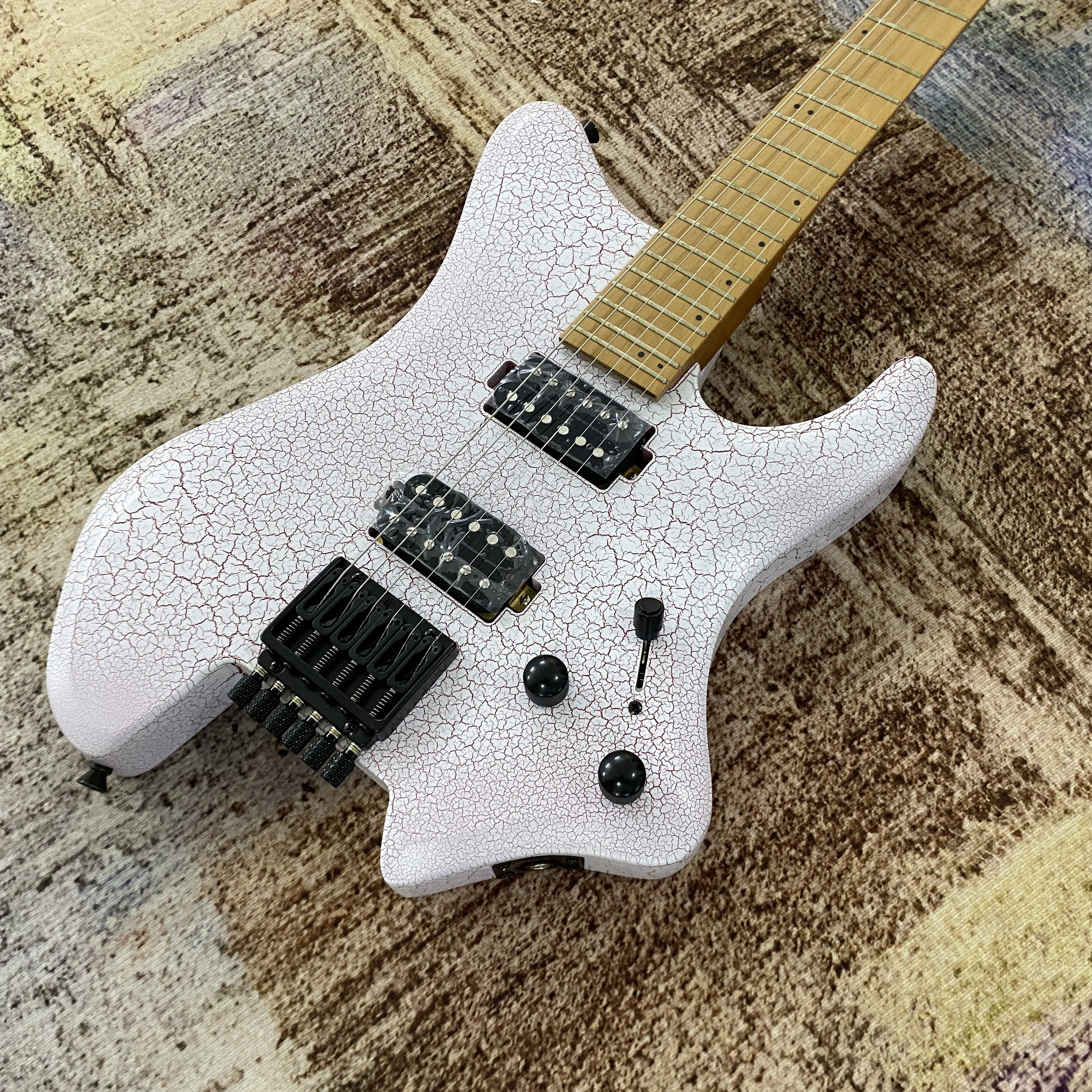 바이서스 헤드리스 기타, 베이스우드 바디, 메이플 지판, 24프렛, 6현, 경량 여행용 기타, HH 픽업