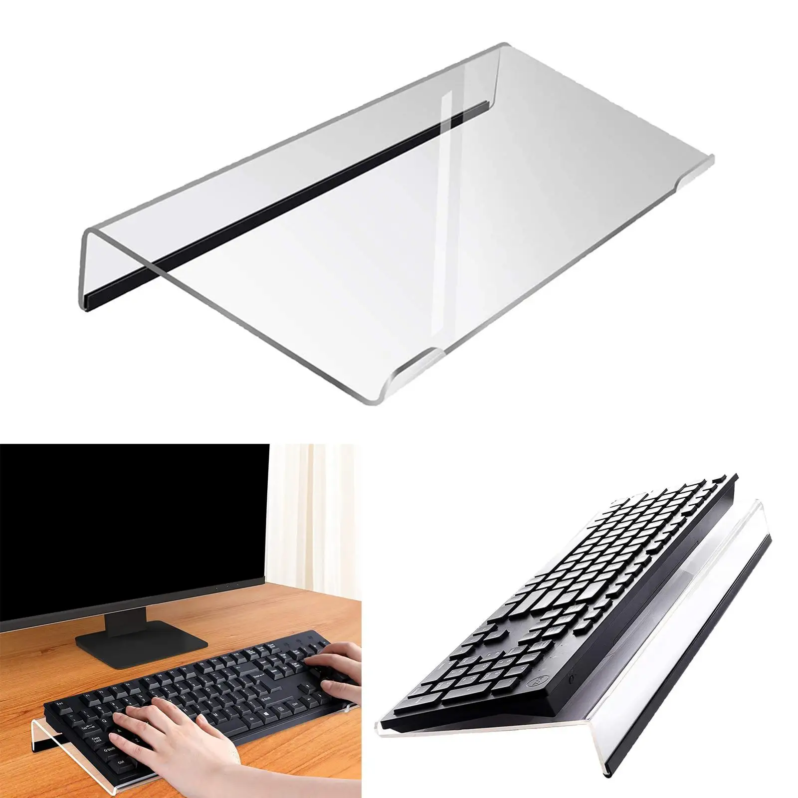 Mini Computer Keyboard Stand Universal Acrylic Keyboard Holder Acrylic Keyboard Stand for Office Daily Use Home Working Desk