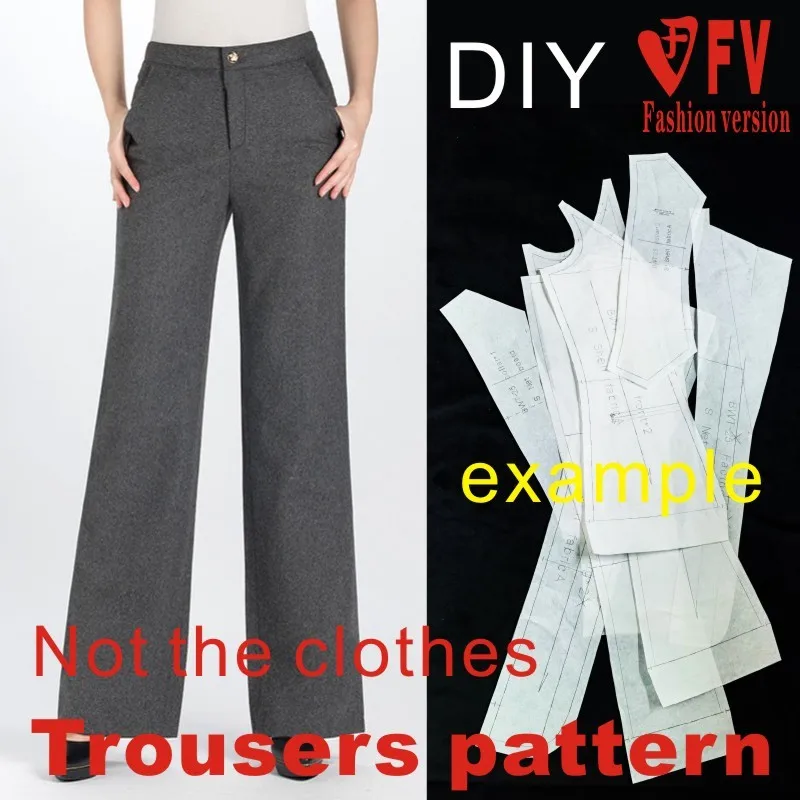 Wide leg trousers Pants sewing pattern The trousers pattern(Not the pants) elastic BCK-32