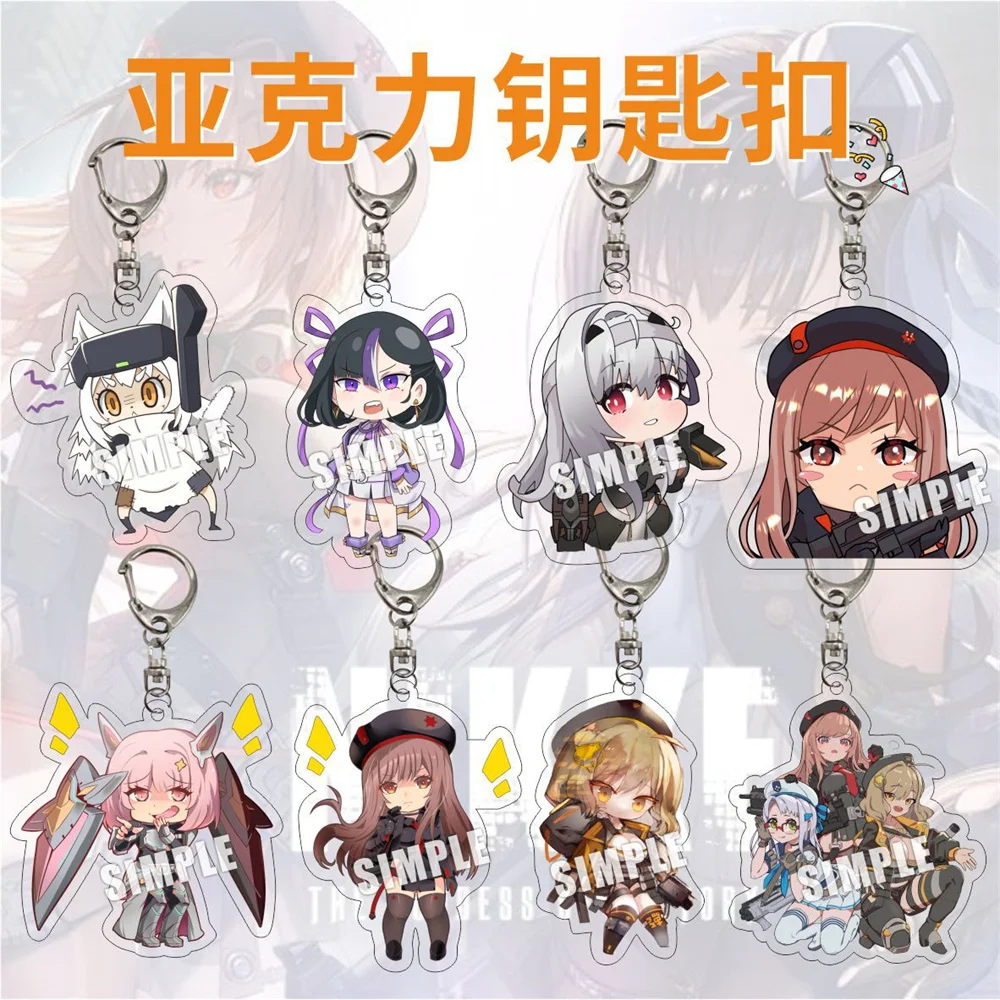 Hot Anime NIKKE The Goddess of Victory KeyChain Chain Women Acrylic Key Ring Quency Pendant Girl Gift 6cm