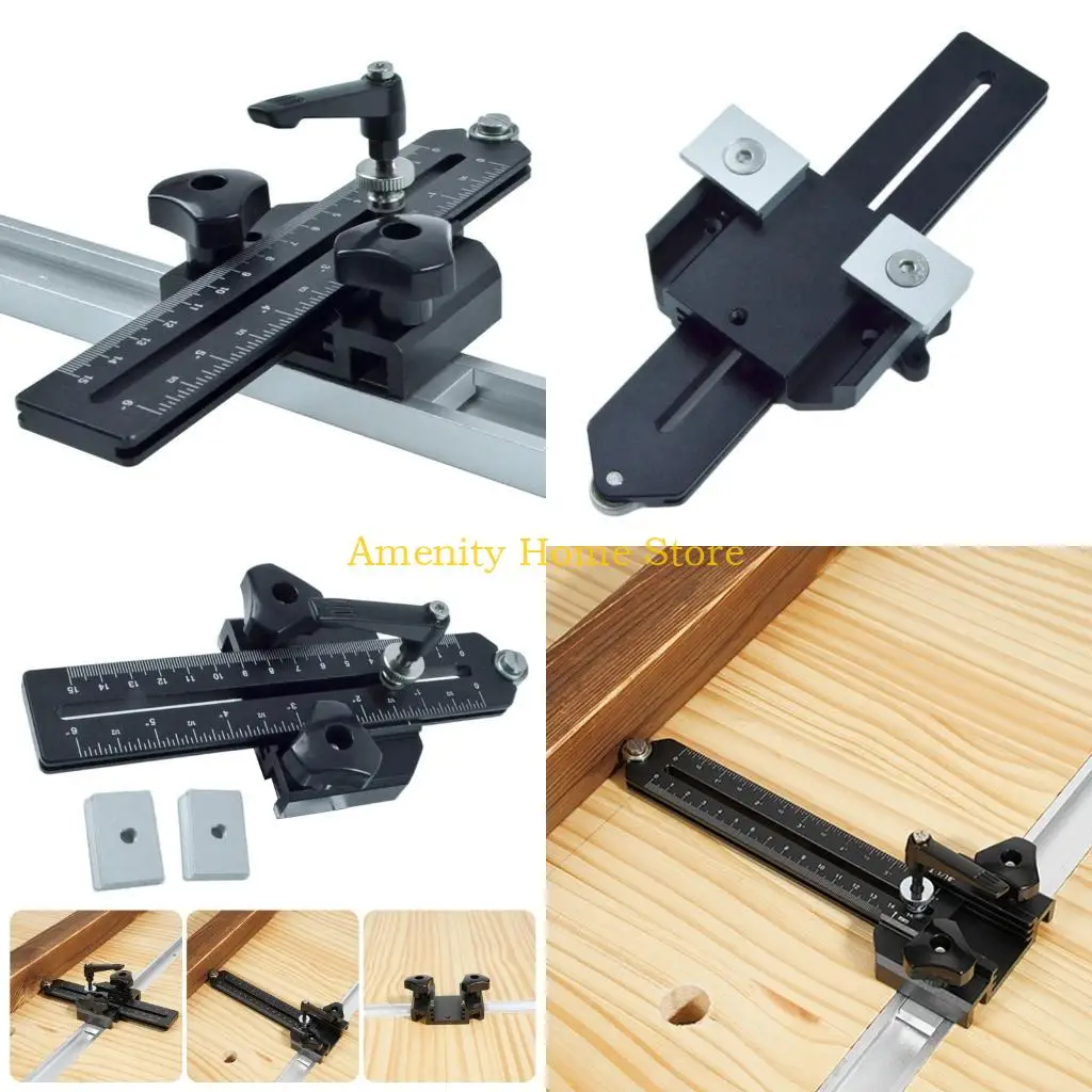

F26C Многофункциональный алюминиевый тонкий rips jig t stlot guide с метрическими имперцами Маркировка повышает стабильность для