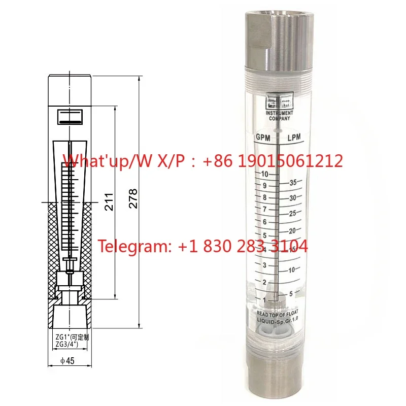 product  Stainless Steel Flow Meter LZT-1005G Pipeline Flow Meter Water Treatment Float Liquid Gas