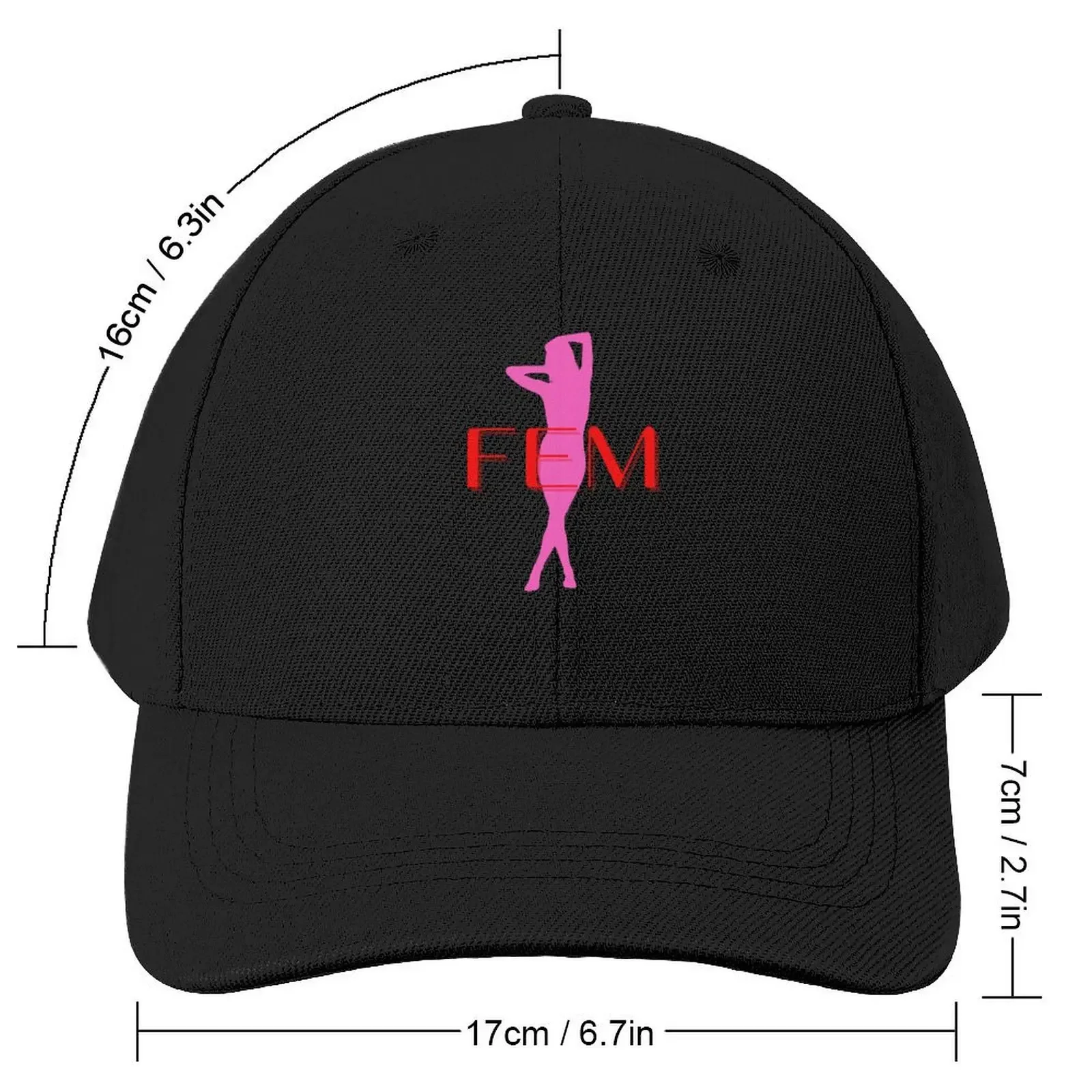 Fem Silhouette Sissy girl pink and red Baseball Cap sun hat birthday Golf Wear Men Women's