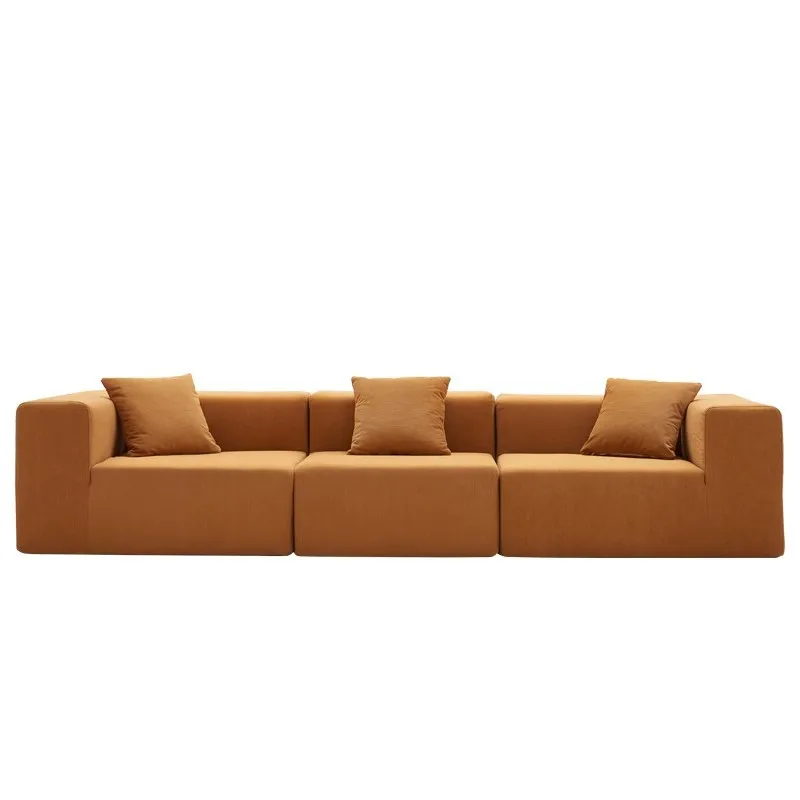 

Fully compressed sofa Modern simple corduroy fabric sofa Size apartment household living room Straight row sofa