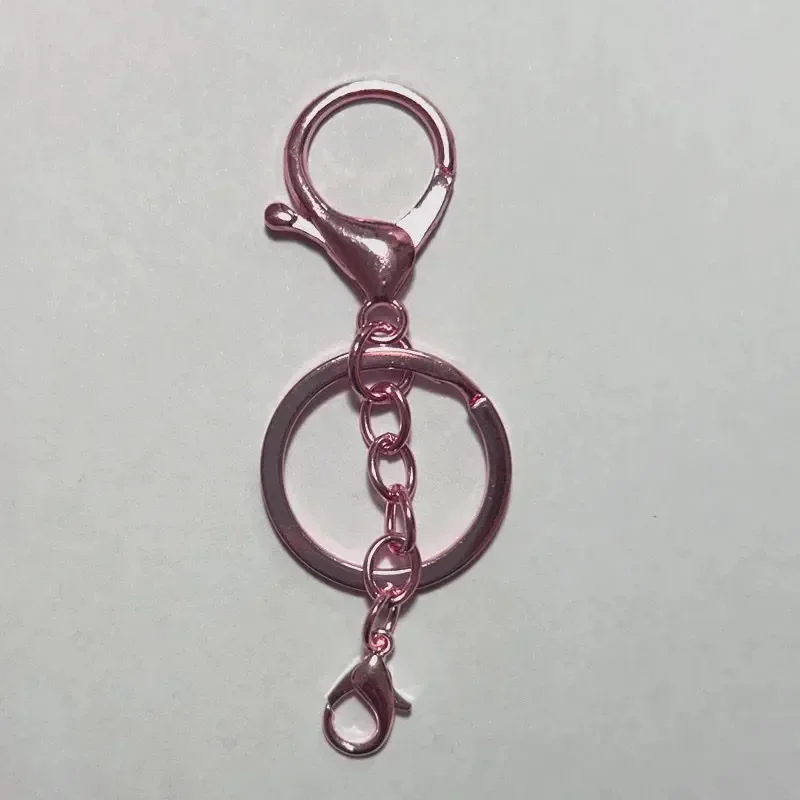 500pcs 30mm Keyring Multiple Colors Key Chains Round Golden Silver-Plate Hook Lobster Clasp Keychain