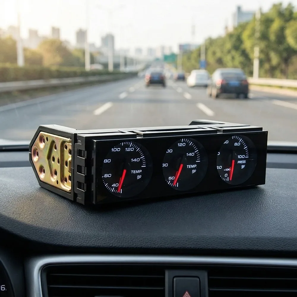 Water Temperature Oil Temperature Oil Pressure Triple Continuous Meter 10 Background Light Colors Available Universal