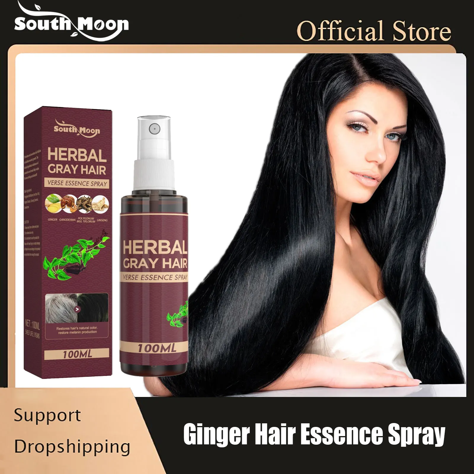 

Ginger Hair Essence Spray Reducing Damaged Improving Greying Repairing Dryness Nutrient Darkening Loss Treatment Hair Care Oils