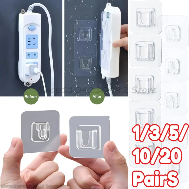 Double-Sided Adhesive Wall Hooks Hanger Strong Transparent Suction Cup Sucker Hooks Kitchen Bathroom Storage Plug Socket Holders
