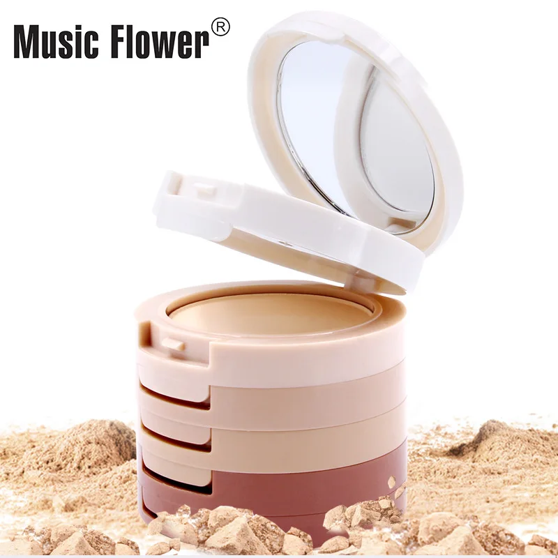

Concealer Contouring Powder, 5 Color 5 Decked Powder Tower, Brightening Skin Tone,Oil Control Makeup Loose Powder Setting Powder