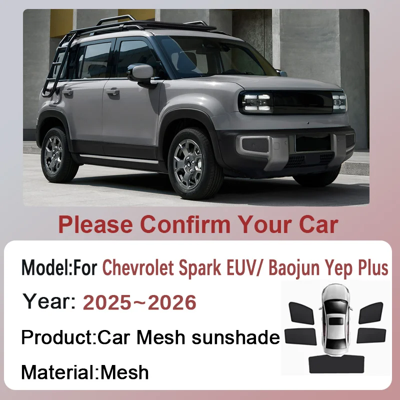 

Car Mesh Sunshade For Chevrolet Spark EUV Baojun Yep Plus 2025 2026 Magnetic Window Sun Visor Curtains Stickers Auto Accessories