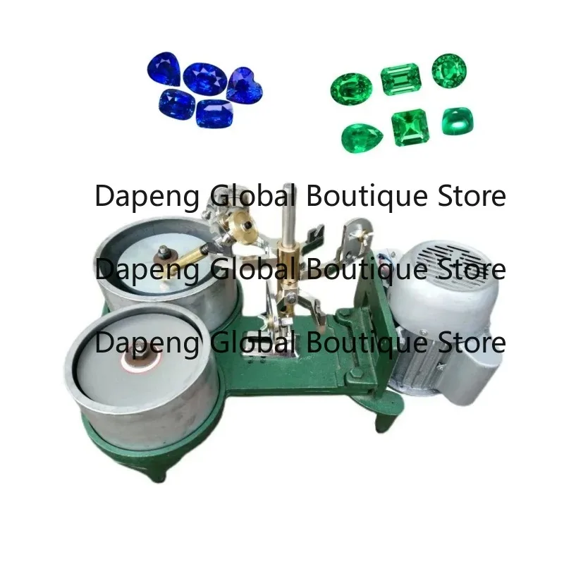 Double Disc Lapidary Flat Grinder Angle Polisher Gemstone Grinding Polishing and Faceting Machine for Gemstones