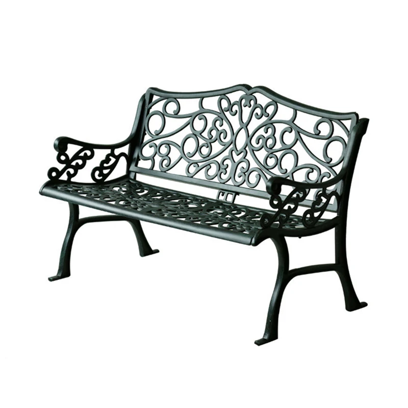 47 inch Cast aluminum Public garden long bench park chair path chair patio porch chair for outdoor backyard all weather on sale