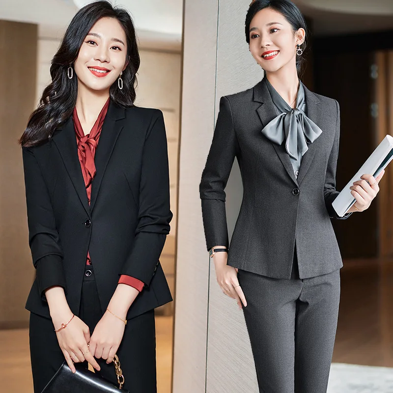 

Business Women's Clothing Senior Sense Long Sleeve Suit Suit Hotel Front Desk Manager Formal Wear Sales Department Jewelry Shop