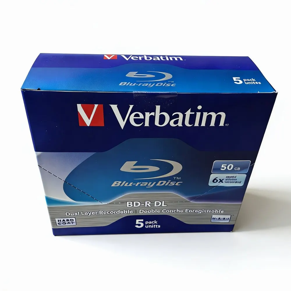 5Pcs Verbatim Blu-Ray Disc BD-R DL 50GB 6X BDR Blank Bluray Disks Dual Layer Recordable
