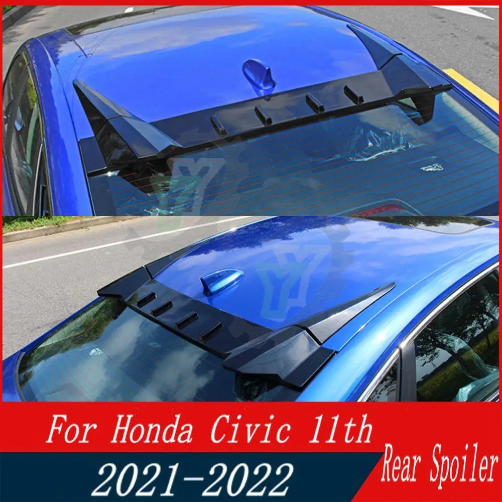 

2021 2022 ABS Plastic Car Rear Window Roof Spoiler R Style lips Visor For Honda Civic 11th 4DR Sedan 2021-2022 Car Accessories