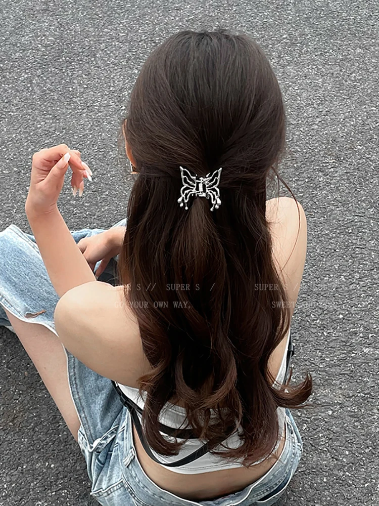 Korea Geometric Shark Clip Hairpin Butterfly Grab Clip Metal Hair Claw Woman Girls Styling Barrette Headdress Hair Accessories