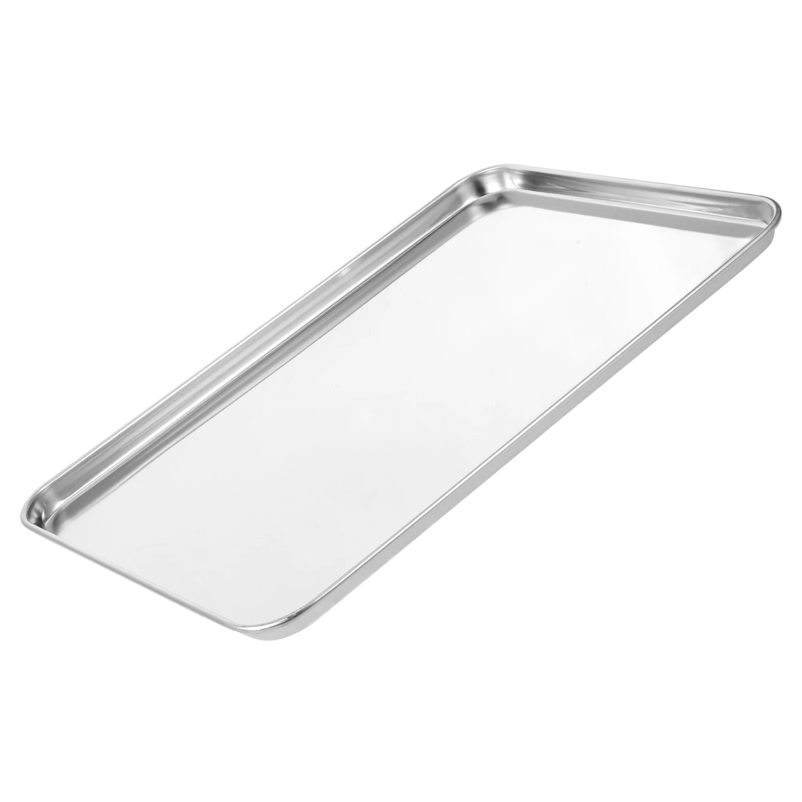 

Stainless Steel Rice Noodle Dish 35x25x1 5cm Rectangular Plate Food Tray Platter Drainage Smooth Edge Craftsmanship BBQ Picnic