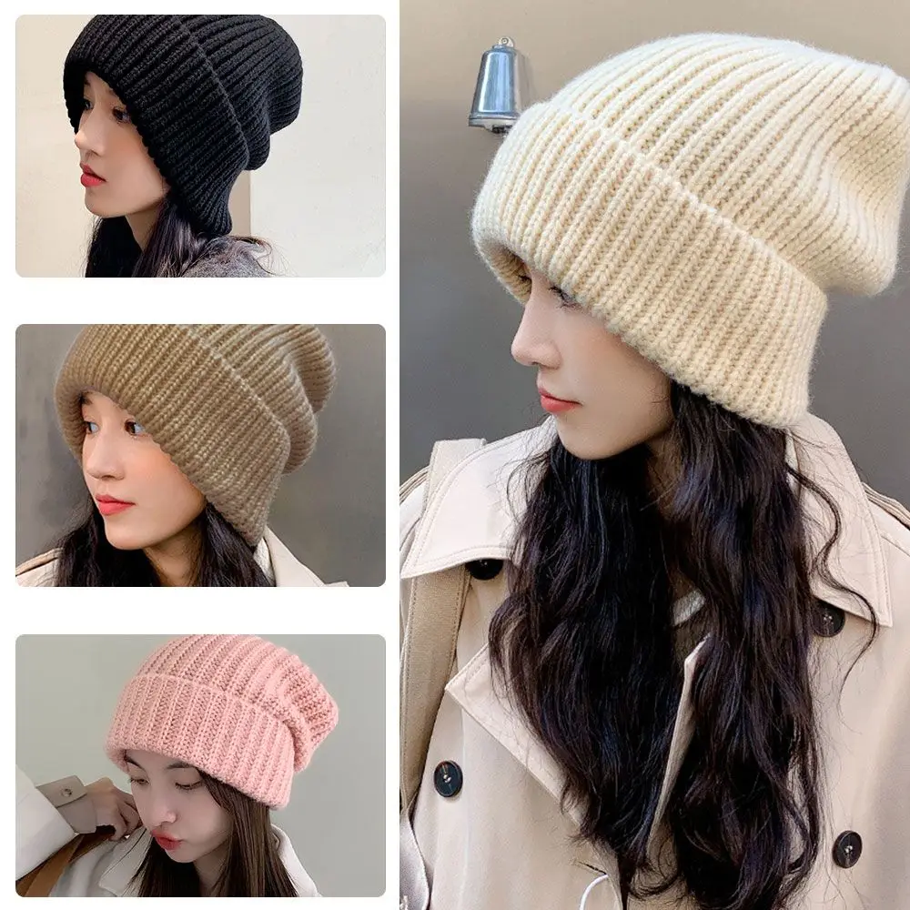 5 Colors Woman/Men Ladies Casual Cap Solid Cute Winter Autumn Hats Knitted Beanies Warmer Bonnet Female Beanie Caps