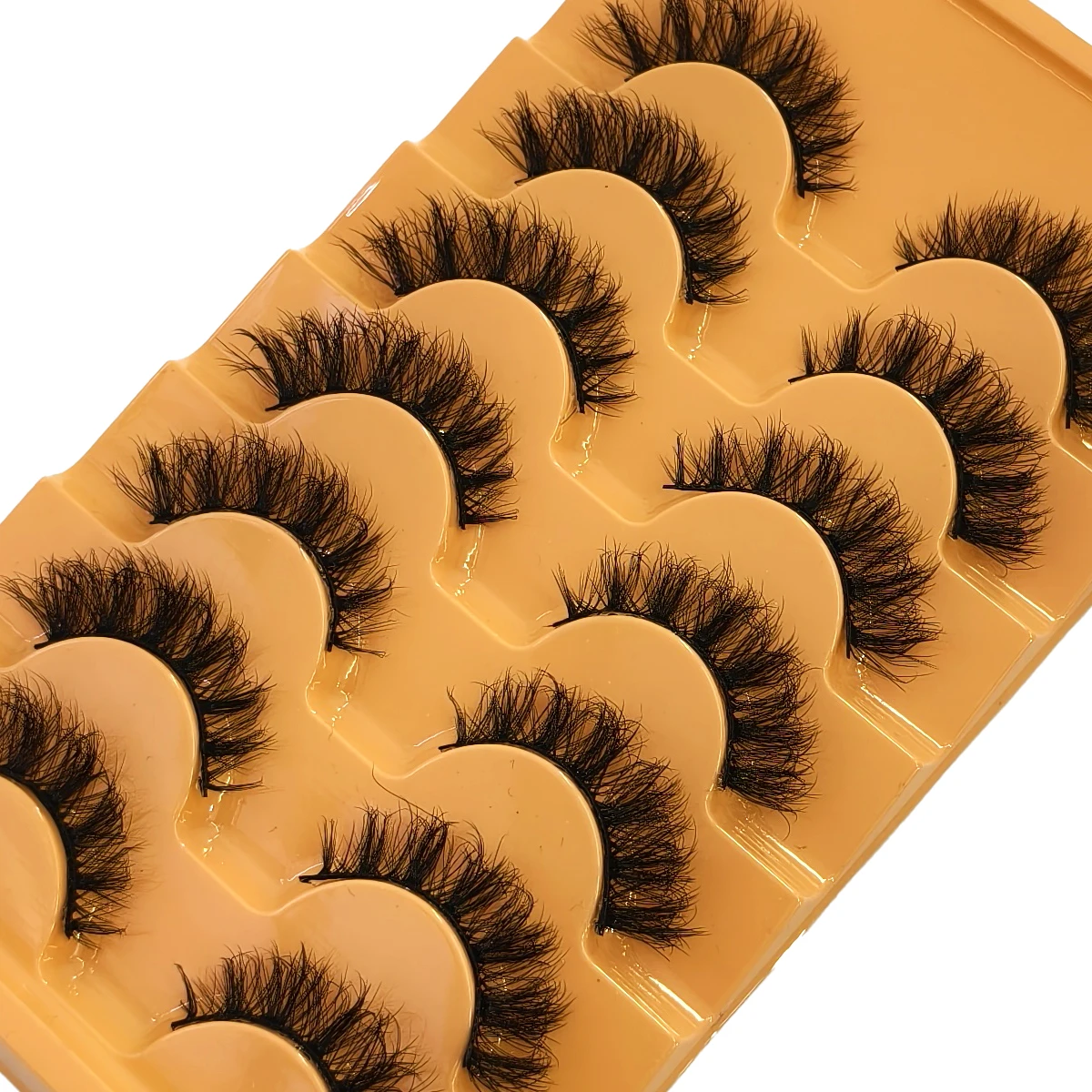 HBZGTLAD 10 Pairs Natural Fluffy False Eyelashes Volume Faux Mink Wispy Lashes 3D Volume Strip Lashes D Curl