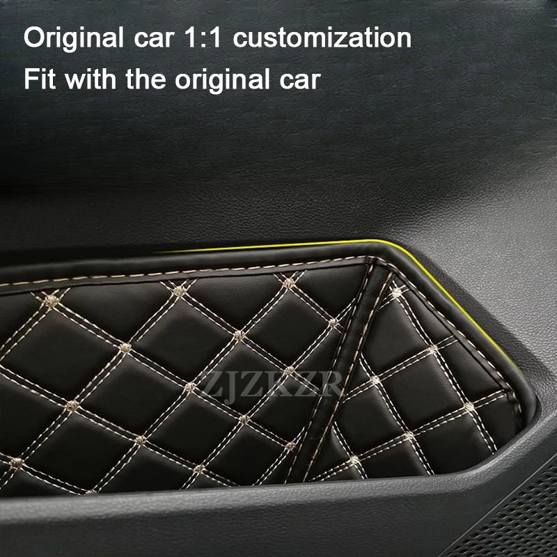 ل Volkswagen VW ID.4 Crozz X 2020-2025 صندوق تخزين باب السيارة حامي منصات غطاء فتحة جلدية المنظم جيوب الملحقات #5