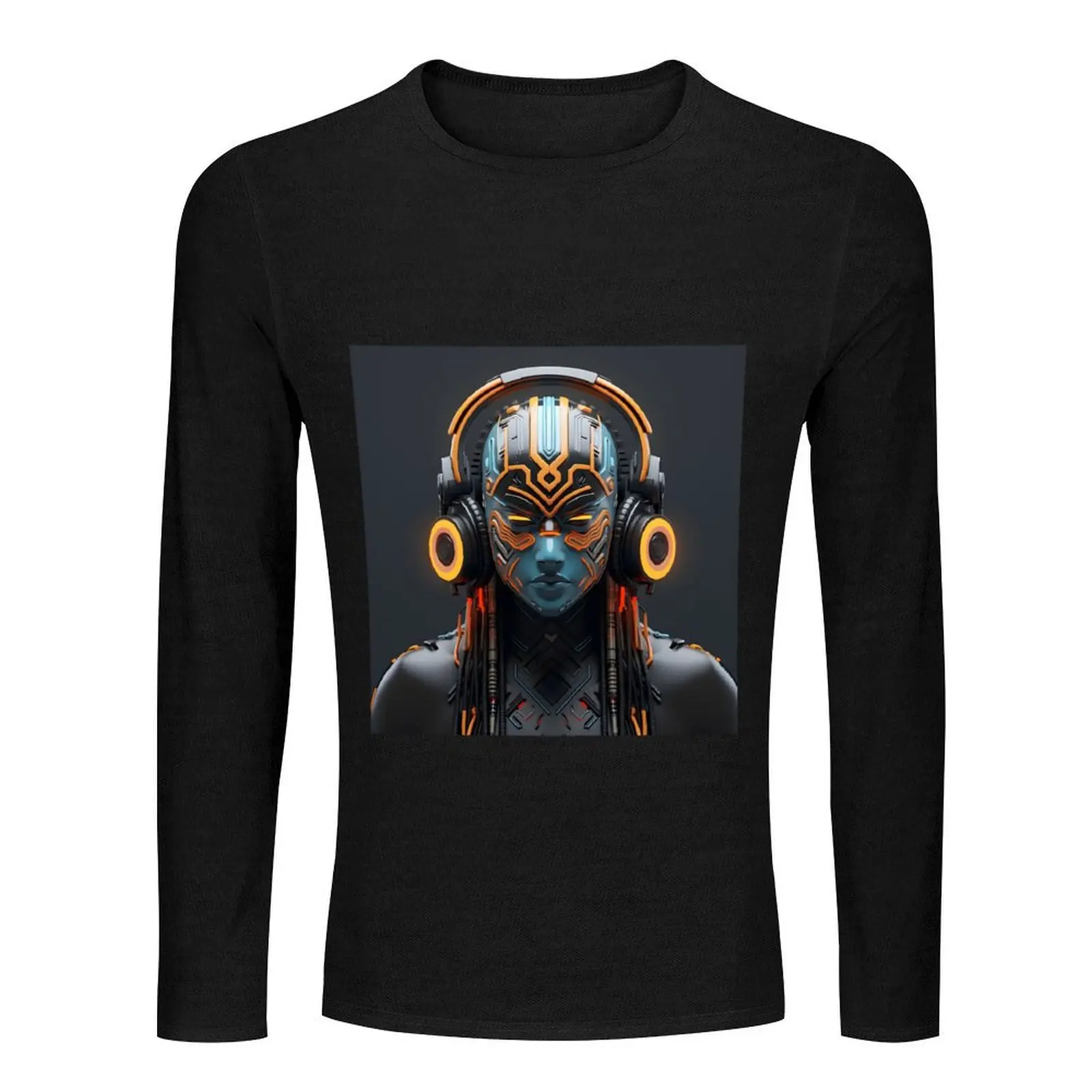 Futuristic Cyber DJ Long T-Shirt Aesthetic clothing mens clothes