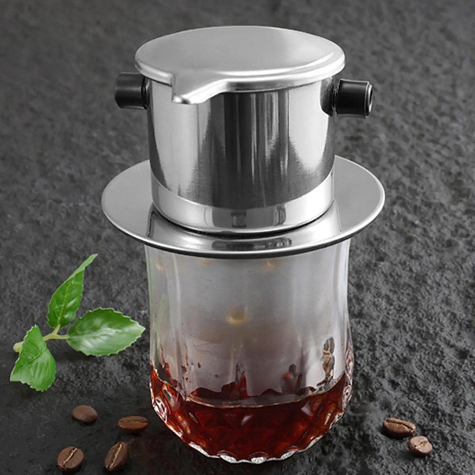 Portable Vietnamese Coffee Filter Stainless Steel Dripper Handheld Cone for Coffee Machines Camping Home Kitchen Cafe Bar