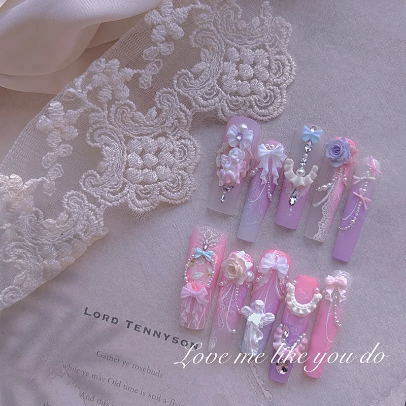 

100pcs Baroque Palace Style Skirt Lace Cake Edge Resin Nail Art Bow Mixed Assembly Accessories Material for DIY Crafts