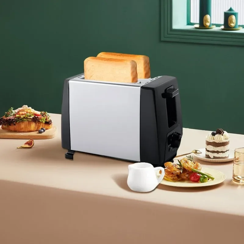 Bread toaster, household breakfast toaster - multifunctional toaster bread heater