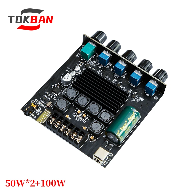 TOKBAN TPA3116 50 واط * 2 + 100 واط 2.1 قناة مكبر للصوت مع بلوتوث رقمي 5.0 وHIFI الفئة D للمسرح المنزلي