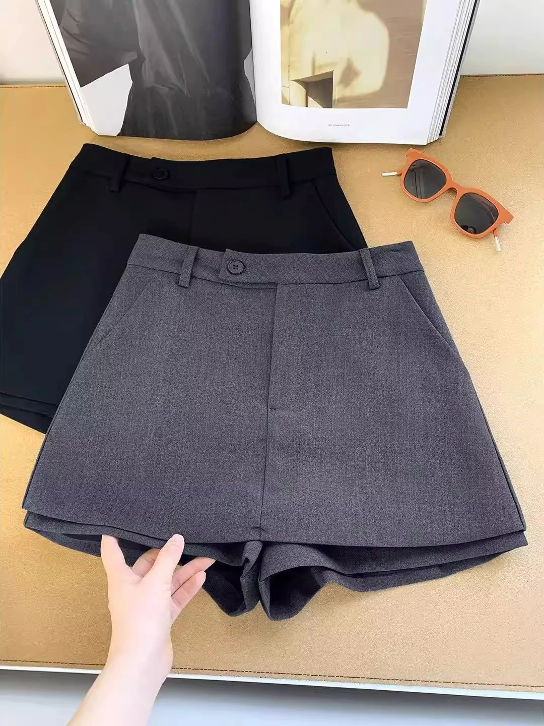 

Женские летние шорты-юбка больших размеров (до 300 фунтов), имитация двух предметов, повседневные, с эффектом утяжки бедер, А-силуэт, широкие штанины, костюмные шорты